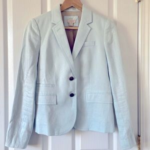 J Crew Linen Blazer, baby blue, size 0